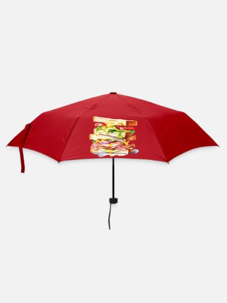 Kunstvoller Sandwichstapel - Regenschirm (klein) - Rot