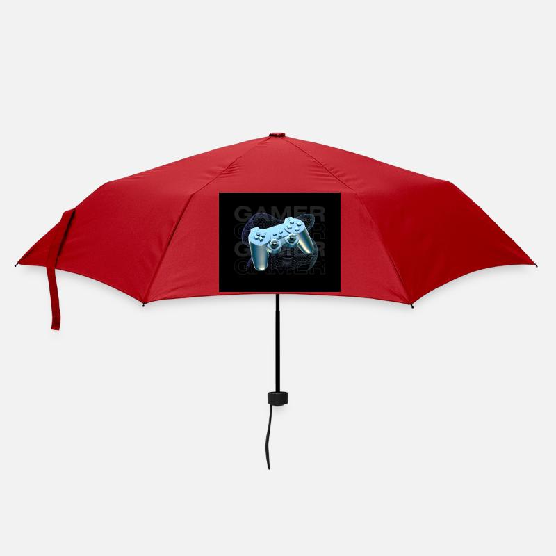 Neonblauer Controller 3D - Regenschirm (klein) - Rot