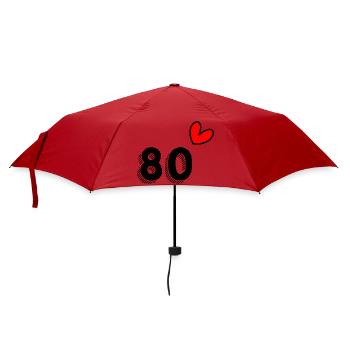 80. 80 JAHRE. 80. JUBILÄUM. 80-JAHRES-JUBILÄUM. - Regenschirm (klein) - Rot - Vorne