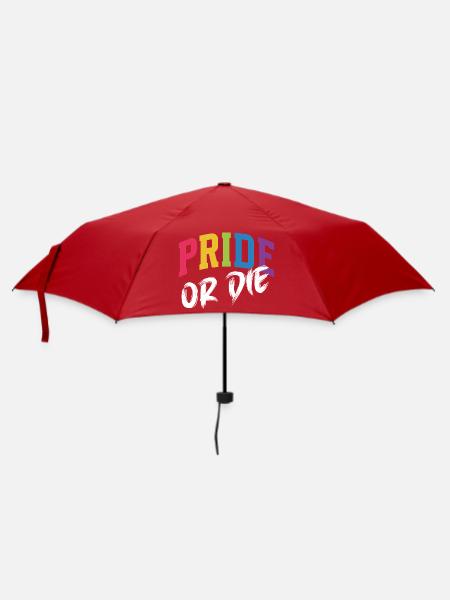 LGBT-Pride-Monat – Pride or Die - Regenschirm (klein) - Rot