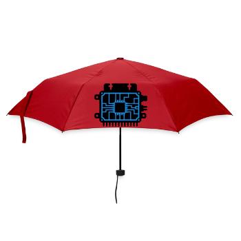 Mikrochip Platine IT Logo - Regenschirm (klein) - Rot - Vorne