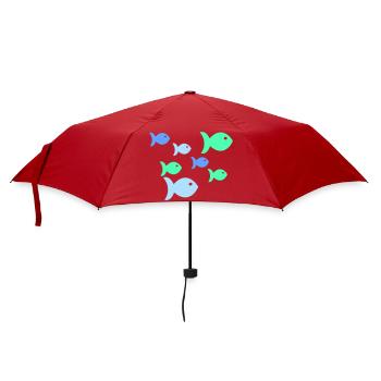 Pastel Fish Tropical Sea Fish - Umbrella (small) - red - Front