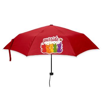 Purride Regenbogen Katzen Parade - Regenschirm (klein) - Rot - Vorne