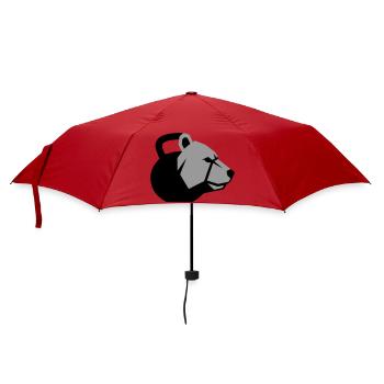 dynamic bear head with kettlebell - Umbrella (small) - red - Front