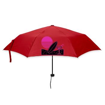 Surfbrett Cocktail Strand Logo - Regenschirm (klein) - Rot - Vorne