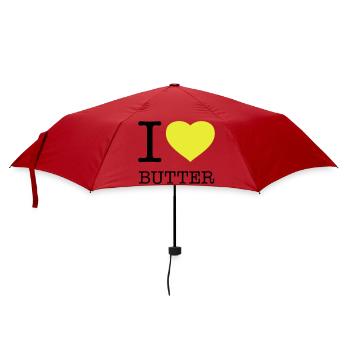 I LOVE BUTTER - Umbrella (small) - red - Front