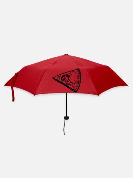Pizza Slice Pärchen Valentinstag Essen Love - Regenschirm (klein) - Rot
