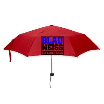 Blau Weiss ein Leben Lang | Farben änderbar - Regenschirm (klein) - Rot - Vorne