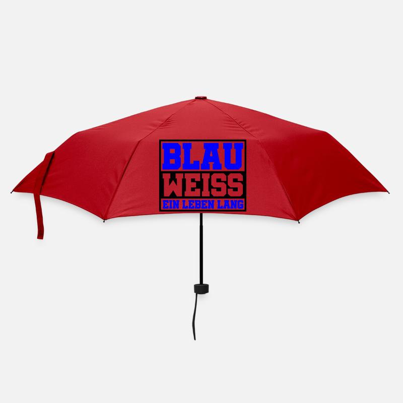 Blau Weiss ein Leben Lang | Farben änderbar - Regenschirm (klein) - Rot