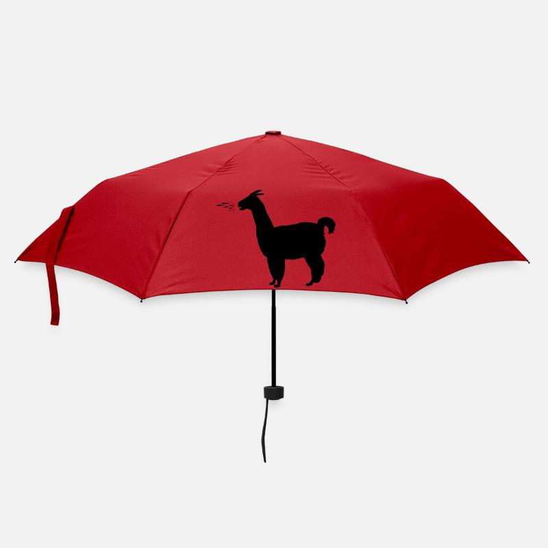 Lama spuckt - Regenschirm (klein) - Rot