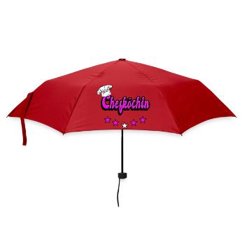 Chefköchin Design - Regenschirm (klein) - Rot - Vorne