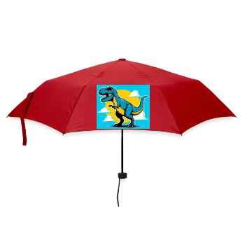 Dinosaurier - Regenschirm (klein) - Rot - Vorne
