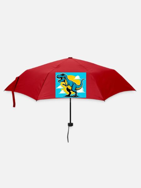 Dinosaurier - Regenschirm (klein) - Rot