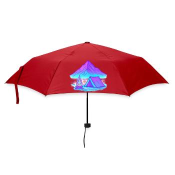 Neon Camping at the Mountain Lake - Umbrella (small) - red - Front