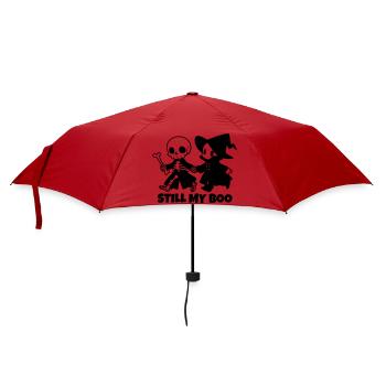 Still My Boo Halloween Paar Skelett Hexe - Regenschirm (klein) - Rot - Vorne