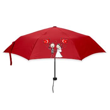Couple de mariage Drapeau de la Dinde - Parapluie standard - rouge - Devant