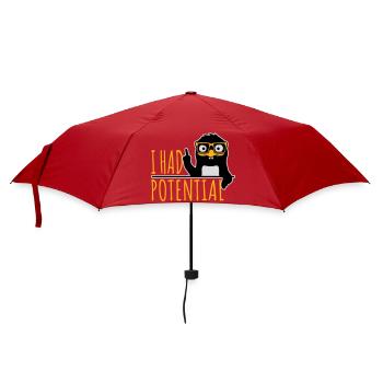 I Had Potential Ich Hatte Potenzial Pinguin Logo - Regenschirm (klein) - Rot - Vorne