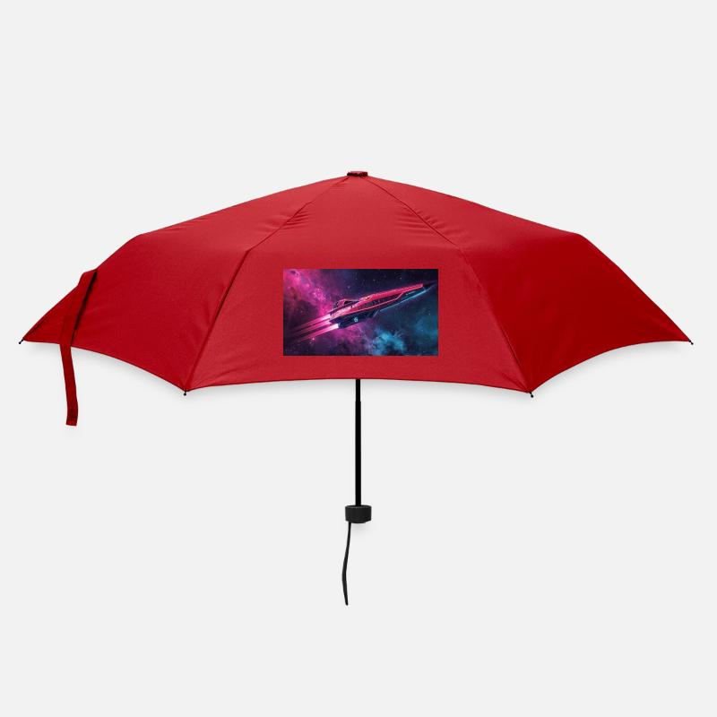 Raumschiff - Regenschirm (klein) - Rot