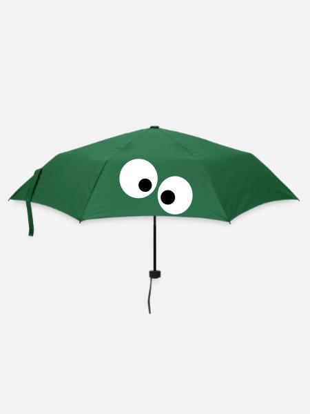 Lustige Augen - Regenschirm (klein) - Flaschengrün
