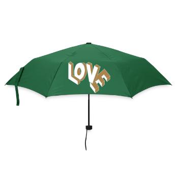 Flying LOVE - Regenschirm (klein) - Flaschengrün - Vorne