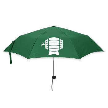 Bierfass / Weinfass / Fass (White) - Regenschirm (klein) - Flaschengrün - Vorne