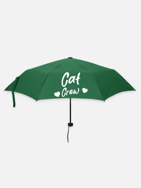 Cat Crew Herz - Regenschirm (klein) - Flaschengrün
