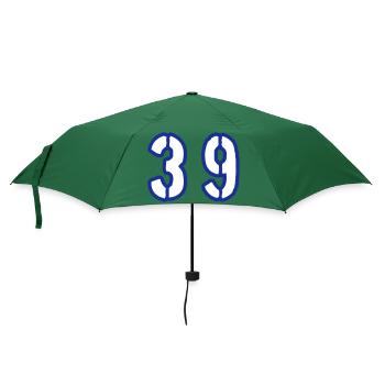 39 Zahl Symbol - Regenschirm (klein) - Flaschengrün - Vorne