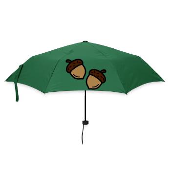 Eichel Herbst Eiche - Regenschirm (klein) - Flaschengrün - Vorne