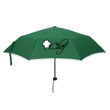 Chef Koch Chefkoch Mütze Logo Sterne Sternekoch - Regenschirm (klein) - Flaschengrün - Vorne