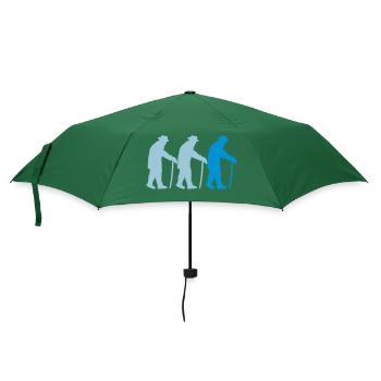Drei Opas Rentner Alter Männer Team Silhouette - Regenschirm (klein) - Flaschengrün - Vorne