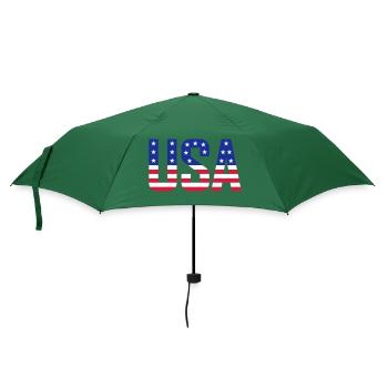 USA farbig - Regenschirm (klein) - Flaschengrün - Vorne