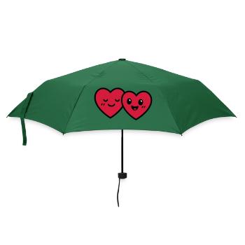 Herzen Paar Liebe - Regenschirm (klein) - Flaschengrün - Vorne
