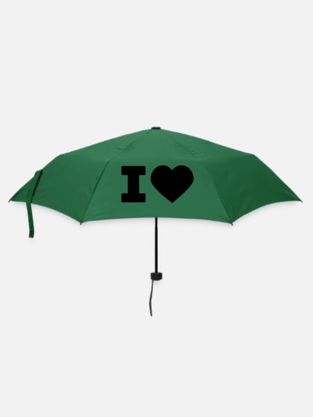 i love - Regenschirm (klein) - Flaschengrün