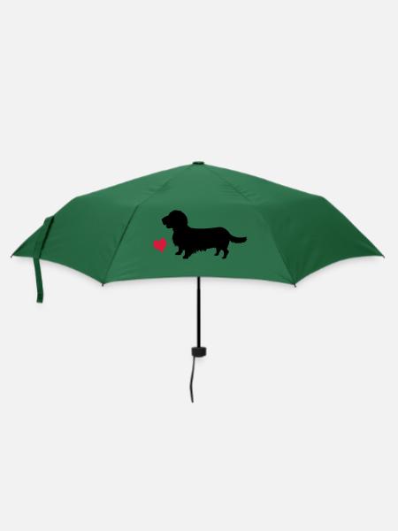 Rauhhaardackel - Regenschirm (klein) - Flaschengrün
