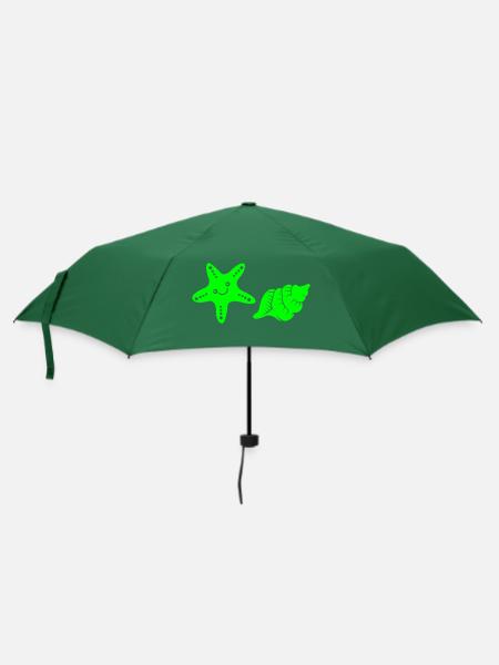 seestern muschel 1 - Regenschirm (klein) - Flaschengrün