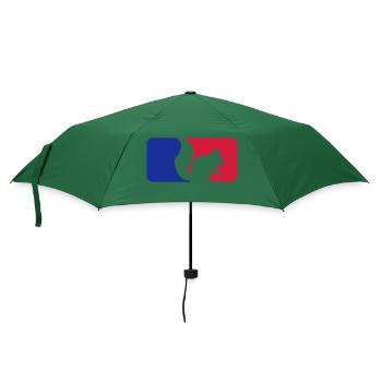 rot blau sport logo schwarz eichhoernchen nagetier - Regenschirm (klein) - Flaschengrün - Vorne
