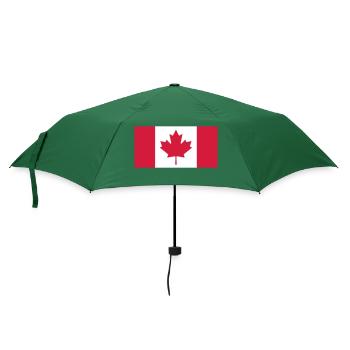 Kanada (Flagge) - Regenschirm (klein) - Flaschengrün - Vorne