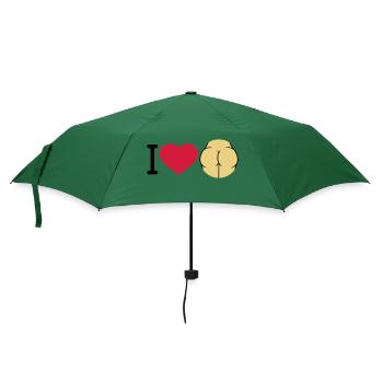 i love ass herz liebe logo rund nackte frau sexy a - Regenschirm (klein) - Flaschengrün - Vorne