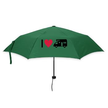 I love Camping - Regenschirm (klein) - Flaschengrün - Vorne