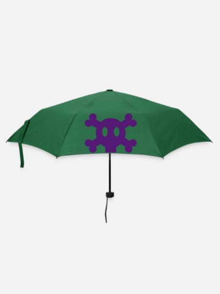 Schädel und Knochen - Regenschirm (klein) - Flaschengrün