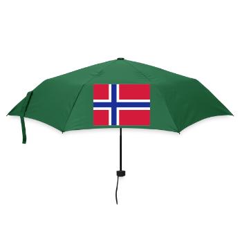 Norwegen Flagge - Regenschirm (klein) - Flaschengrün - Vorne
