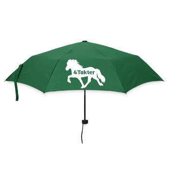4takter Islandpferd - Regenschirm (klein) - Flaschengrün - Vorne