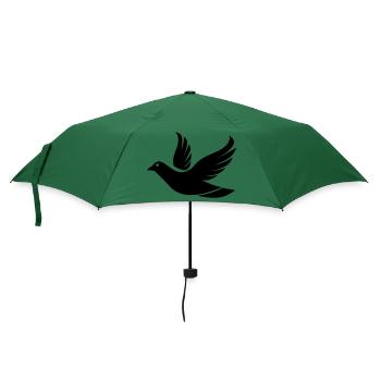 Fliegende Taube im Himmel - Illustration - Regenschirm (klein) - Flaschengrün - Vorne