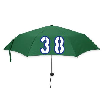 38 Zahl Symbol - Regenschirm (klein) - Flaschengrün - Vorne