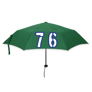 76 Zahl Symbol - Regenschirm (klein) - Flaschengrün - Vorne