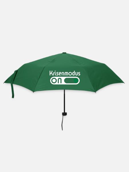 Krisenmodus On (Neg) - Regenschirm (klein) - Flaschengrün