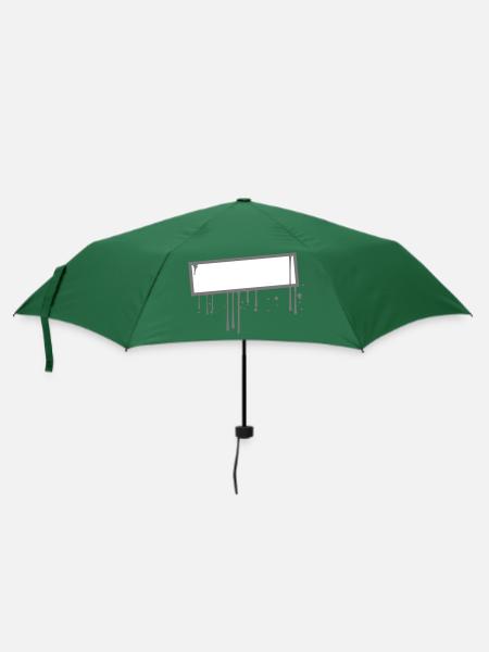 rahmen schild graffiti stempel tropfen umrandung t - Regenschirm (klein) - Flaschengrün