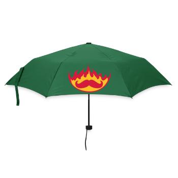 brennen feuer flammen heiss fackel mustache schnur - Regenschirm (klein) - Flaschengrün - Vorne