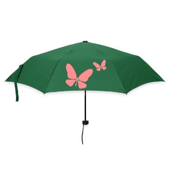2 Schmetterlinge Mutter und Kind - Regenschirm (klein) - Flaschengrün - Vorne