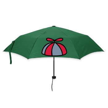 Bunte Propellermütze Windrad Hut - Regenschirm (klein) - Flaschengrün - Vorne